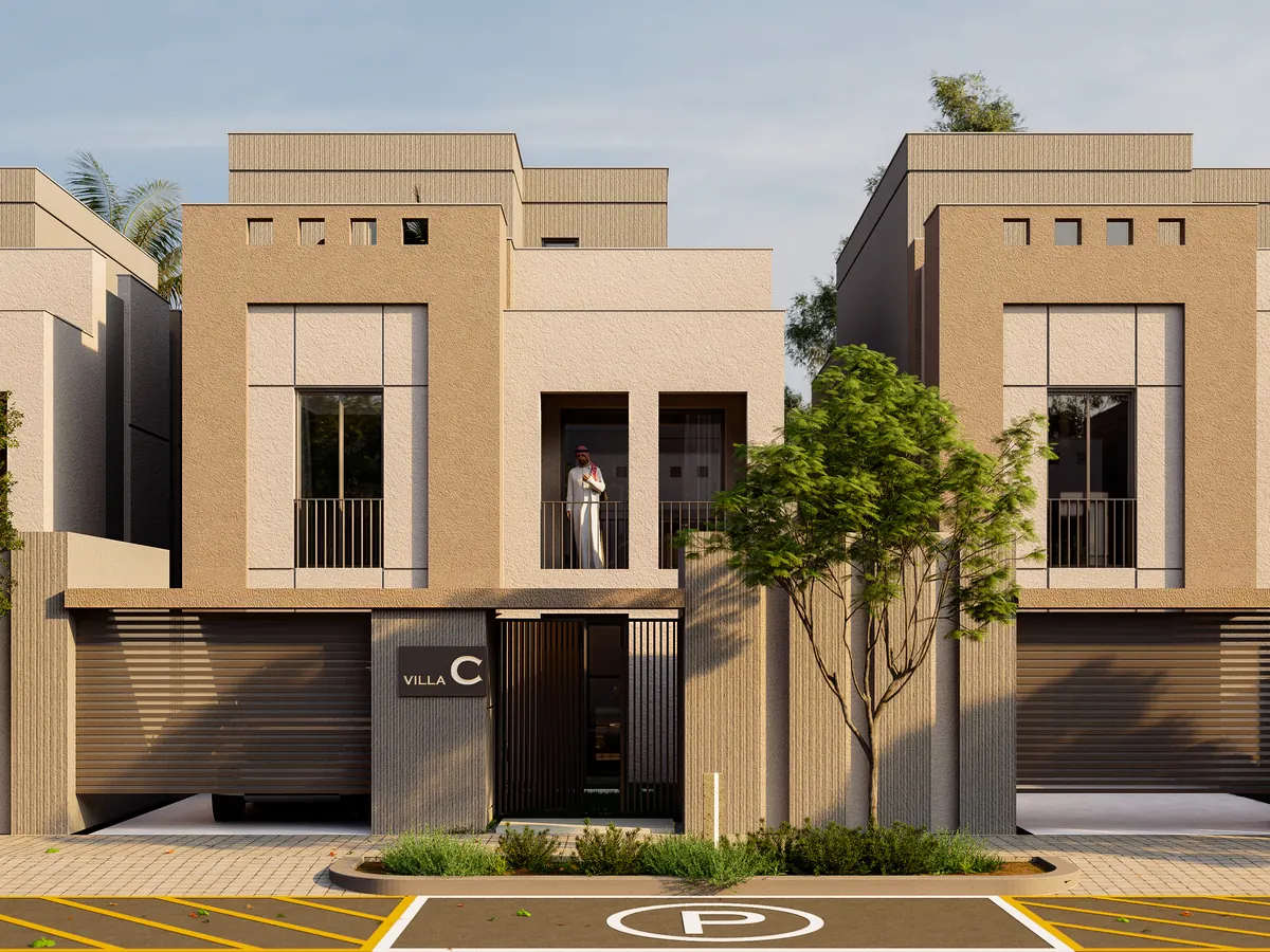 Villa girişi ve kafesli cumba